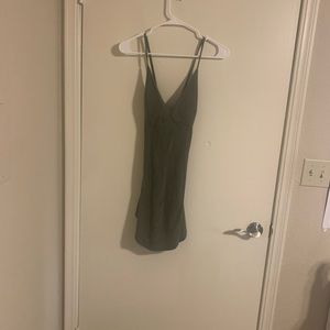 Olive green Faux-suede dress
